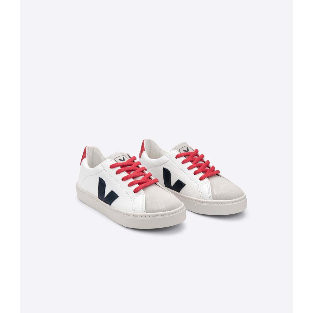 White/Black/Red Kids' Veja ESPLAR LACES CHROMEFREE Shoes | AU 732OKI